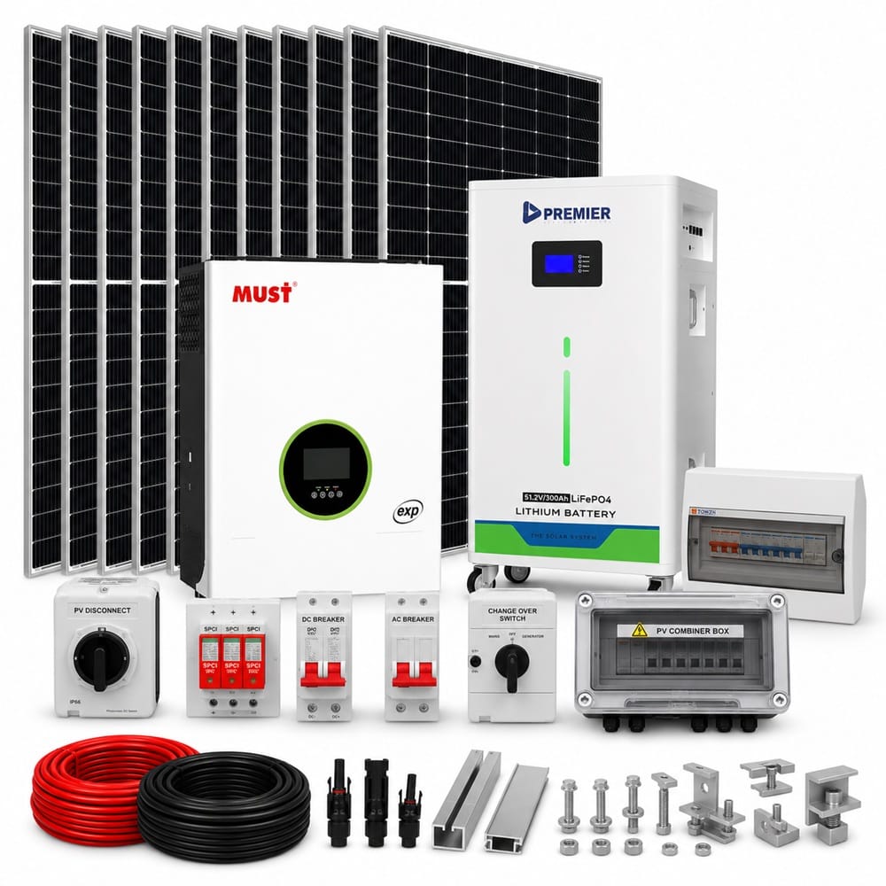 15kW Solar Kit Kenya – Premier Battery & MUST Inverter 15kW Solar Kit Kenya – Premier Battery & MUST Inverter
