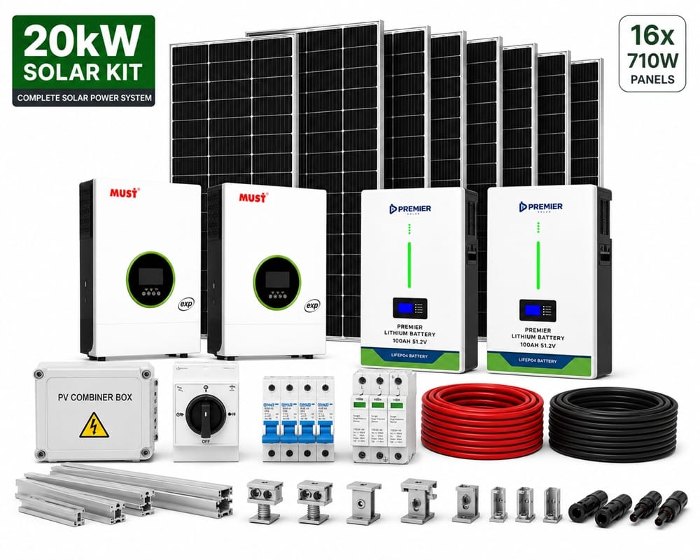 20 Kw Solar Kit Kenya – Premier Lithium Battery Hybrid Inverter