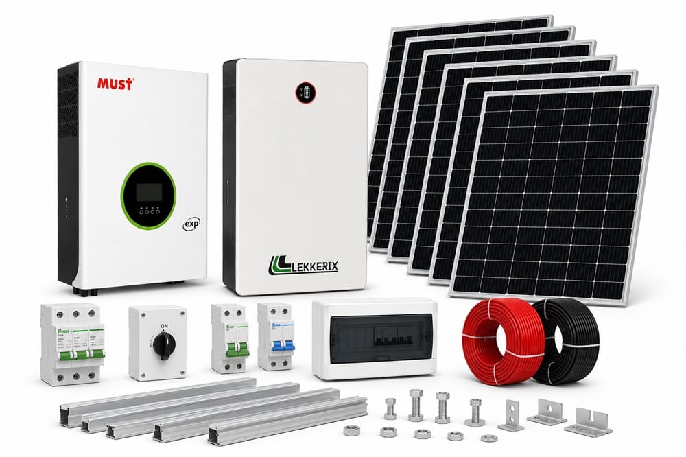 10kW Solar Kit – MUST Inverter & Lekkerix Lithium Battery 10kW Solar Kit – MUST Inverter & Lekkerix Lithium Battery