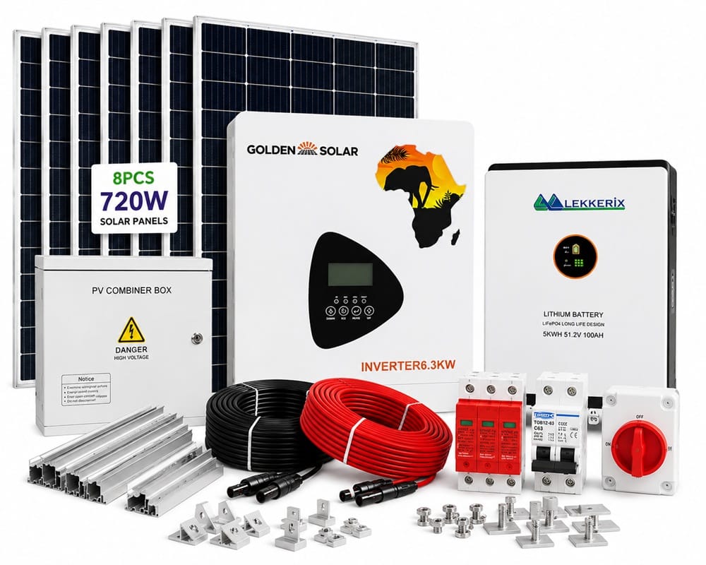 6 Kw Lithium Solar Kit – 5 Kwh Battery 6.3 Kva Inverter
