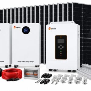 SRNE 30.72kWh Lithium Solar System | 12kW Hybrid Inverter