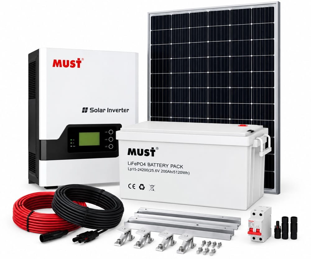 MUST 2.56kWh Lithium Solar Kit | 1.5kW Inverter MUST 2.56kWh Lithium Solar Kit | 1.5kW Inverter