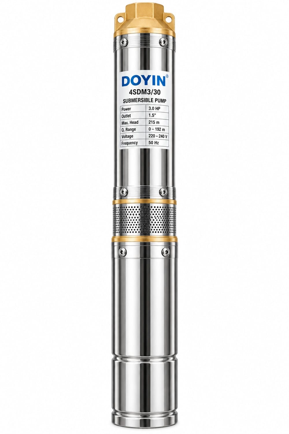 Doyin 4SDM3/30 3HP Submersible Borehole Pump – 215M Head Doyin 4SDM3/30 3HP Submersible Borehole Pump – 215M Head