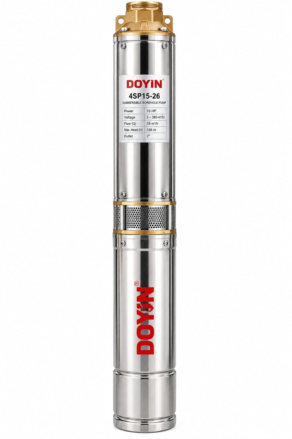Doyin 10HP Borehole Pump 4SP15-26 – 166M Head, 3 Phase Doyin 10HP Borehole Pump 4SP15-26 – 166M Head, 3 Phase