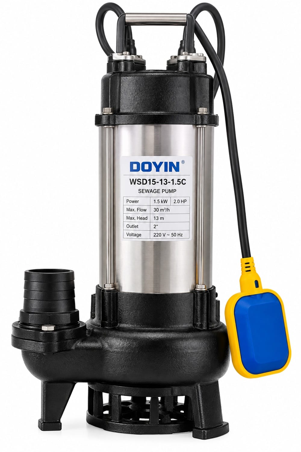 Doyin 2HP Sewage Pump WSD15-13-1.5C – 30m³/h Kenya Doyin 2HP Sewage Pump WSD15-13-1.5C – 30m³/h Kenya