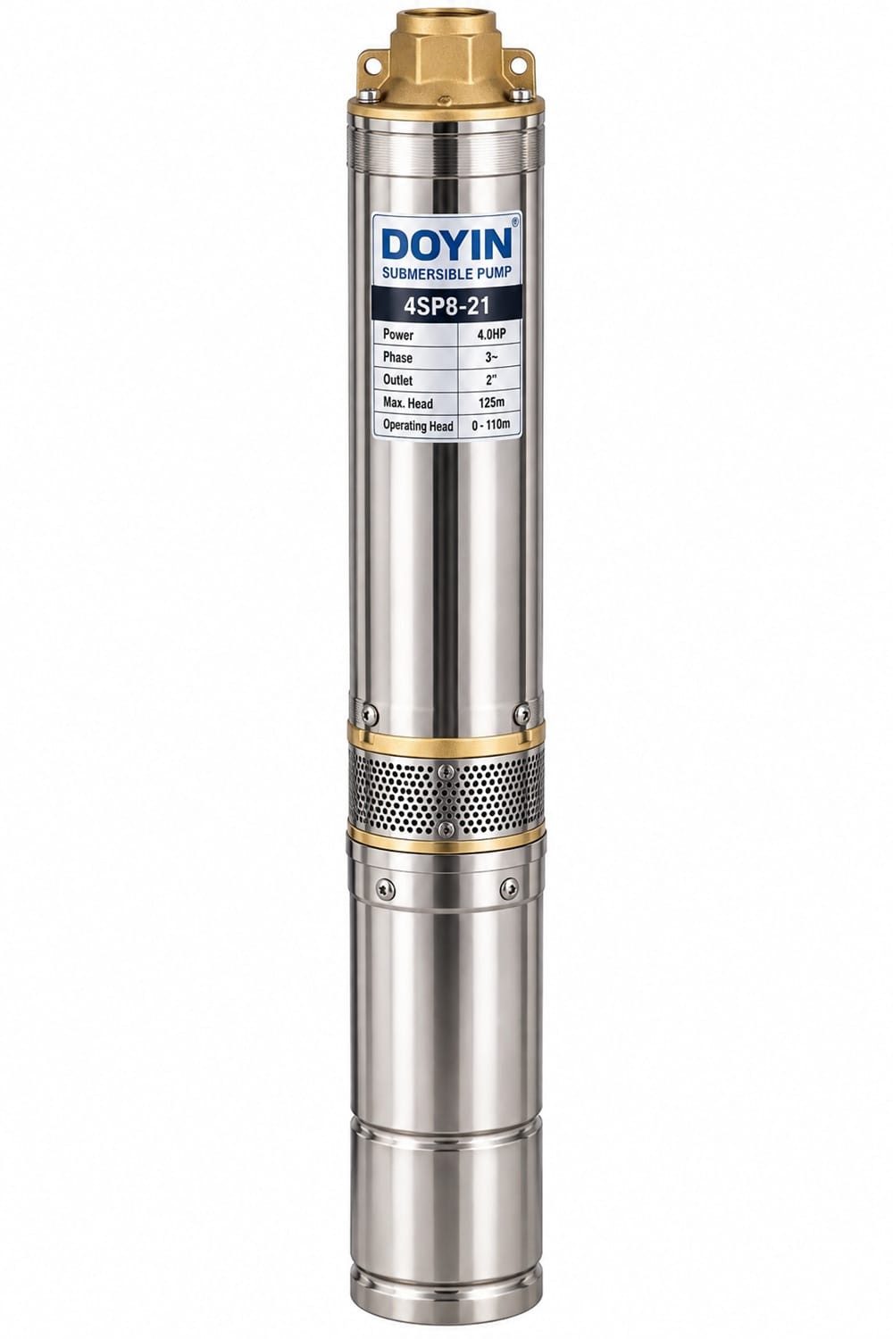 Doyin 4HP Borehole Pump 3 Phase 2 Inch – 4SP8-21 Doyin 4HP Borehole Pump 3 Phase 2 Inch – 4SP8-21
