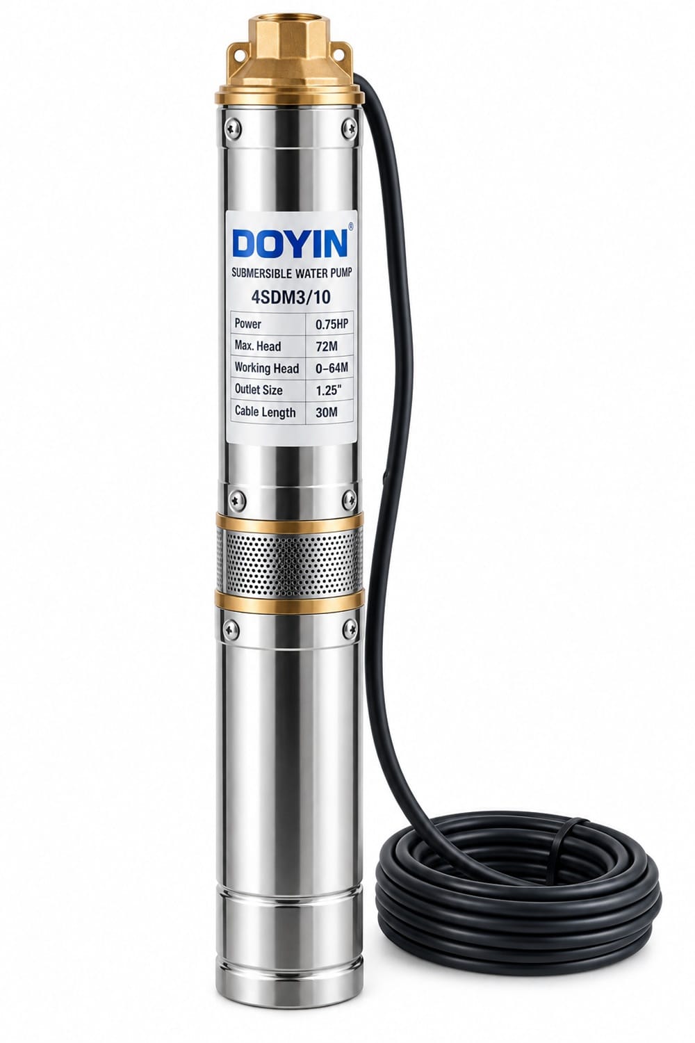 4SDM3/10 0.75HP Submersible Water Pump – 72M Head 4SDM3/10 0.75HP Submersible Water Pump – 72M Head